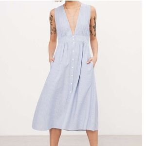 Kimchi Blue Urban Outfitters Low Cut Sleeveless Striped Midi Dress